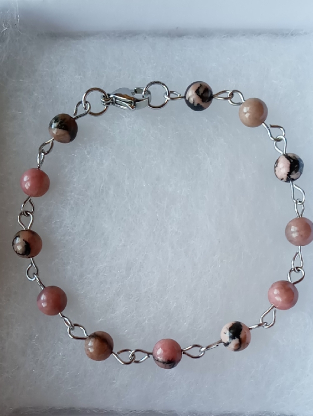 Set of 2 Rhodonite w/ Matric Bracelets